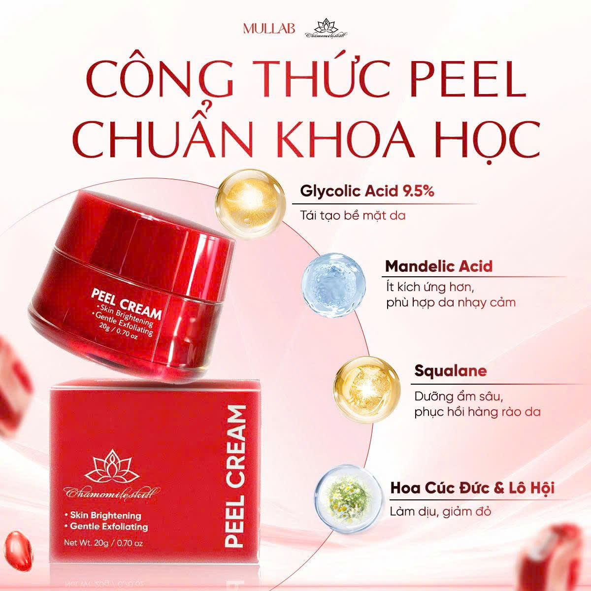 Peel da vi tảo Chamomileskill - Ampoule Peel